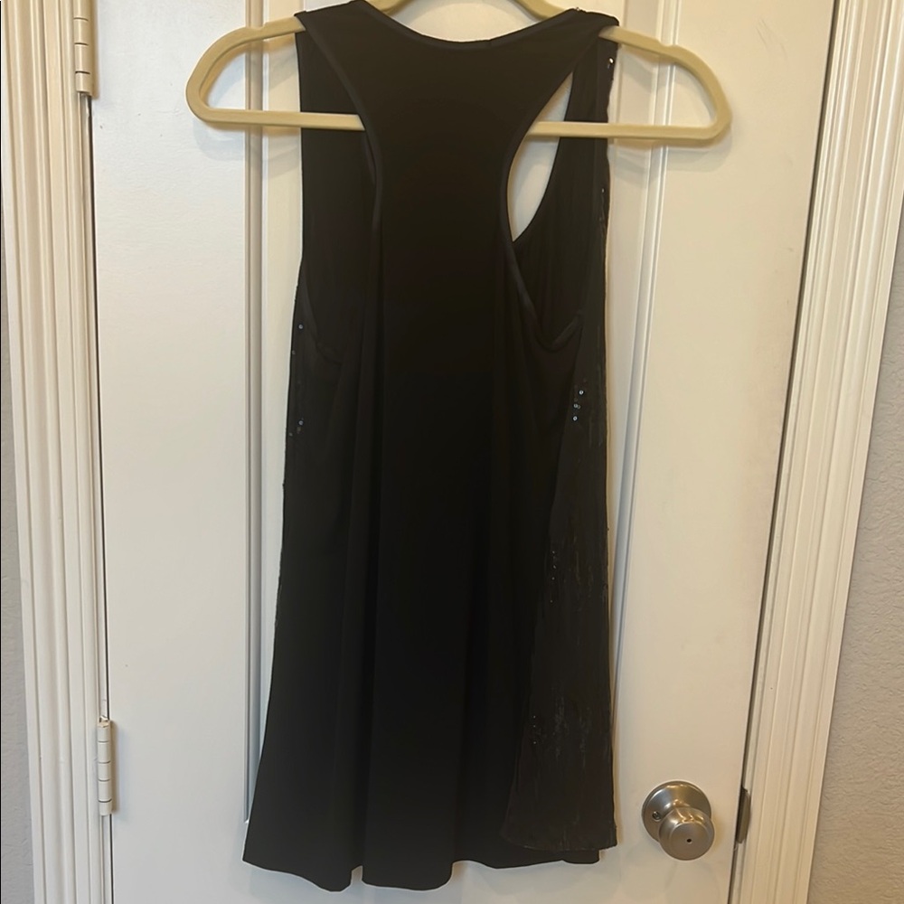 Black Sequin Racerback Top - Picture 3 of 4